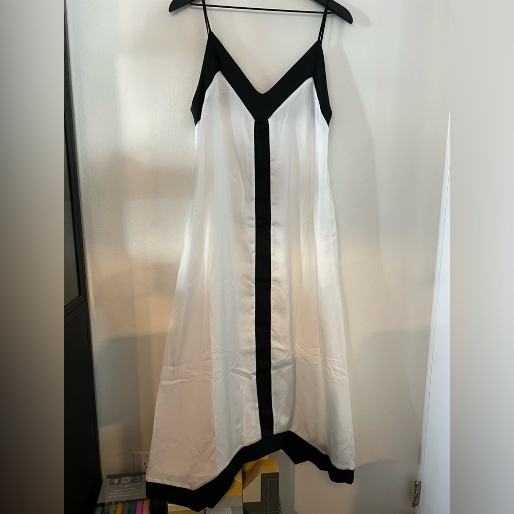 Asymmetrical hem slip dress size M with pockets